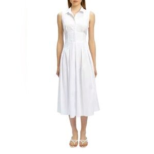 BARDOT
Levante Cotton Midi Shirtdress In Orchid White